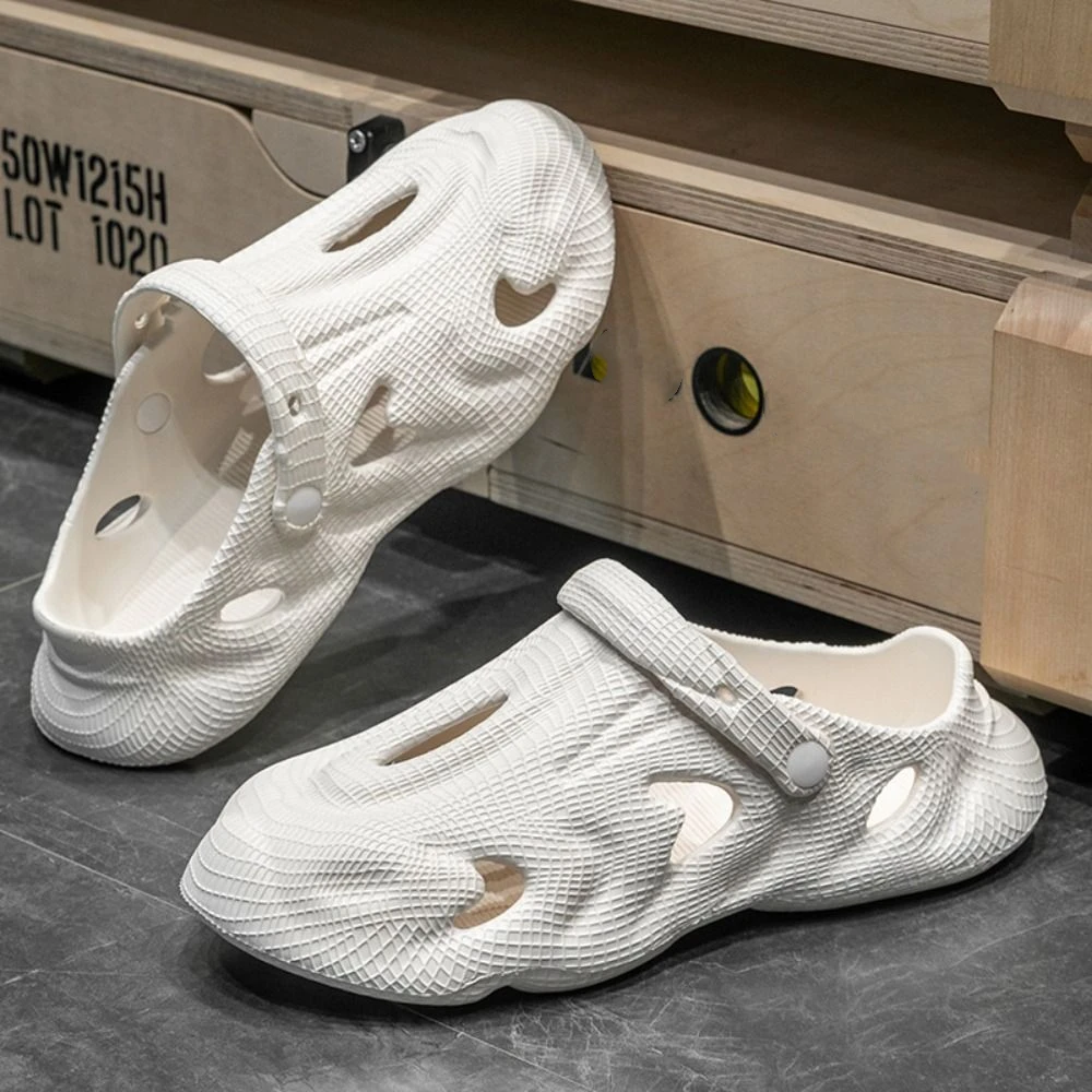 Мягкие однотонные тапочки мужские текстурированные сандалии с бантом