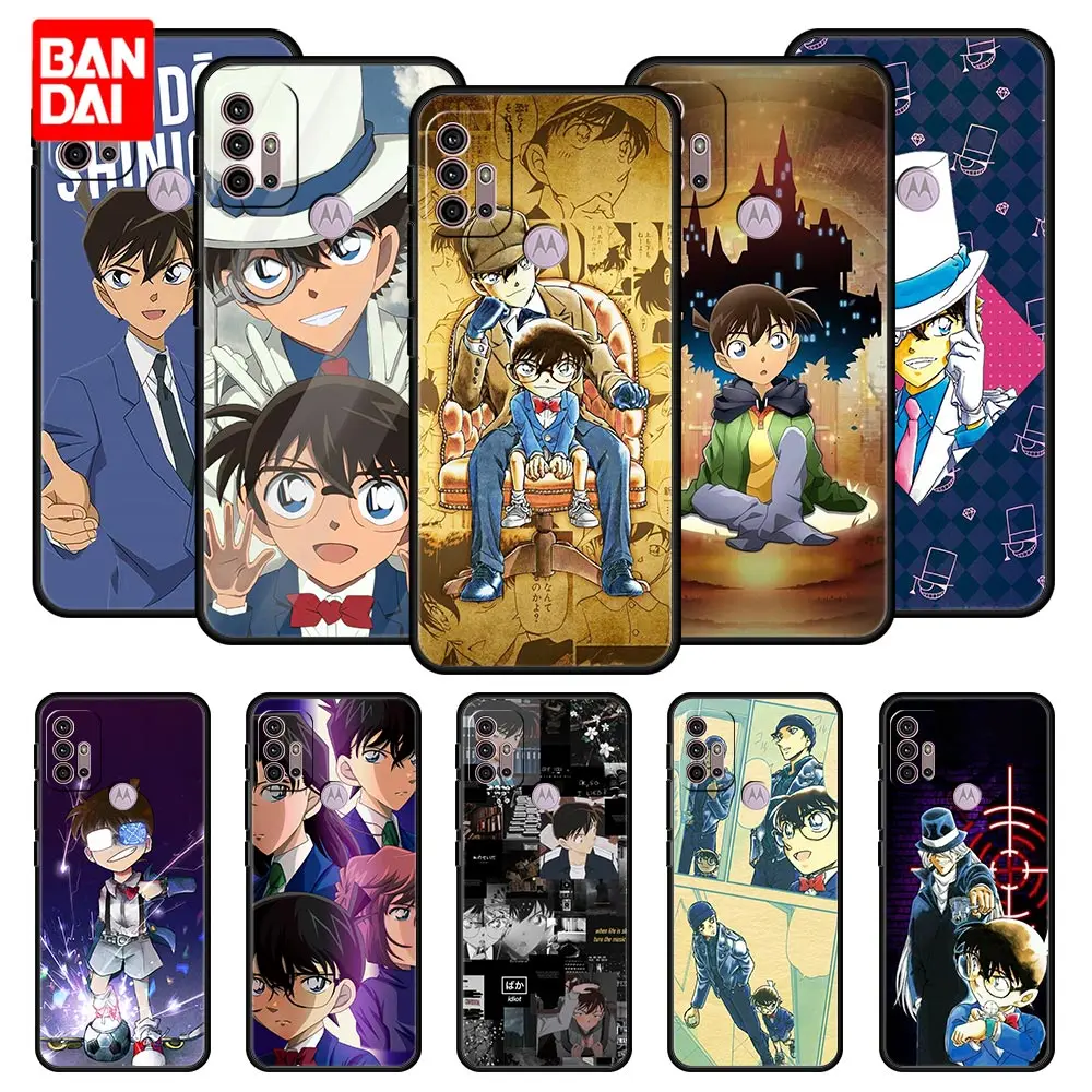 

Cover Case for Motorola Moto G30 G50 G60 G8 G9 G200 G31 G60s Power Plus Play Lite Bag Capa Armor Phone Cartoon Detective Conan