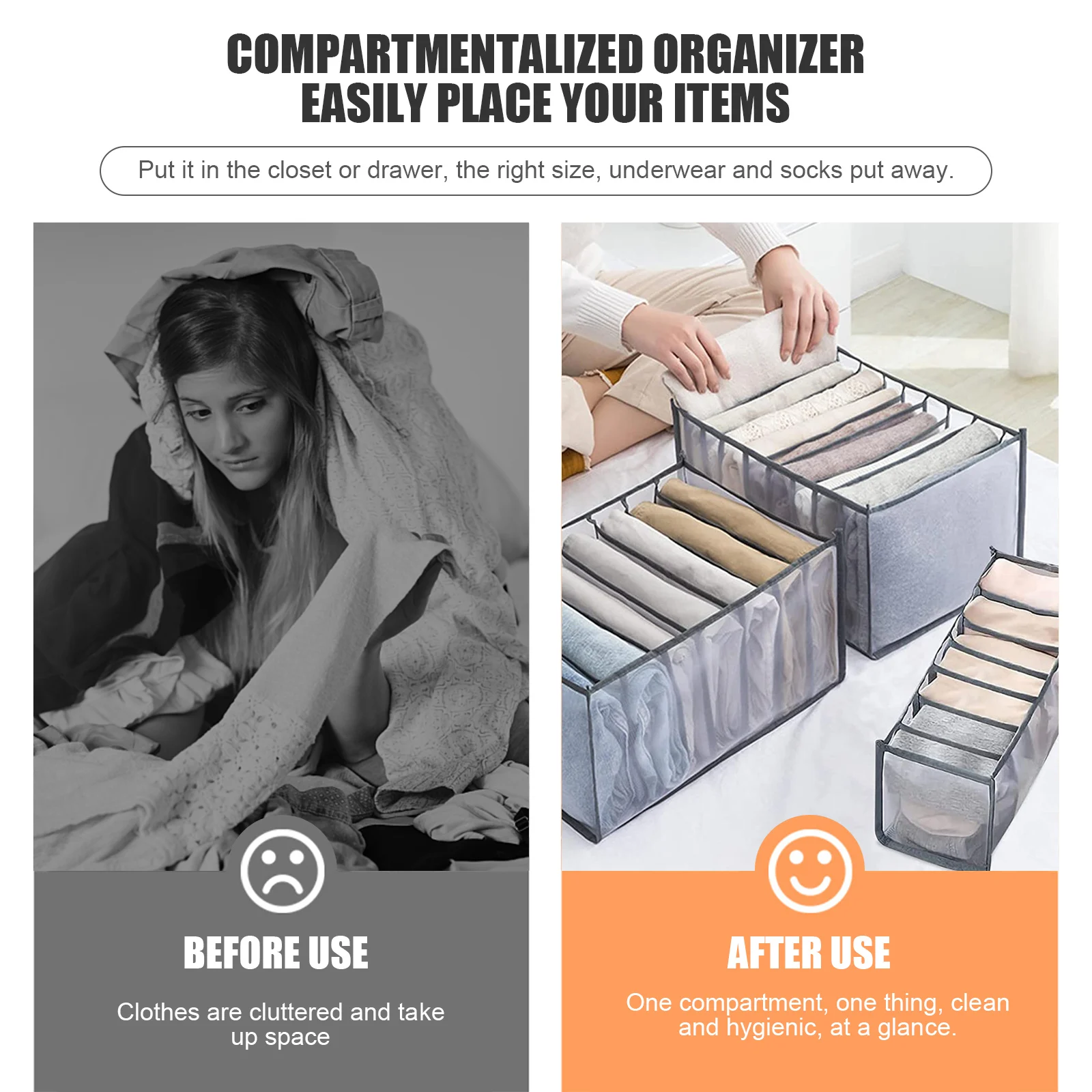 

Органайзер для джинсов и шкафов, ящик для хранения одежды, ящик для разделения сетки, разделитель, домашний шкаф, органайзер для одежды