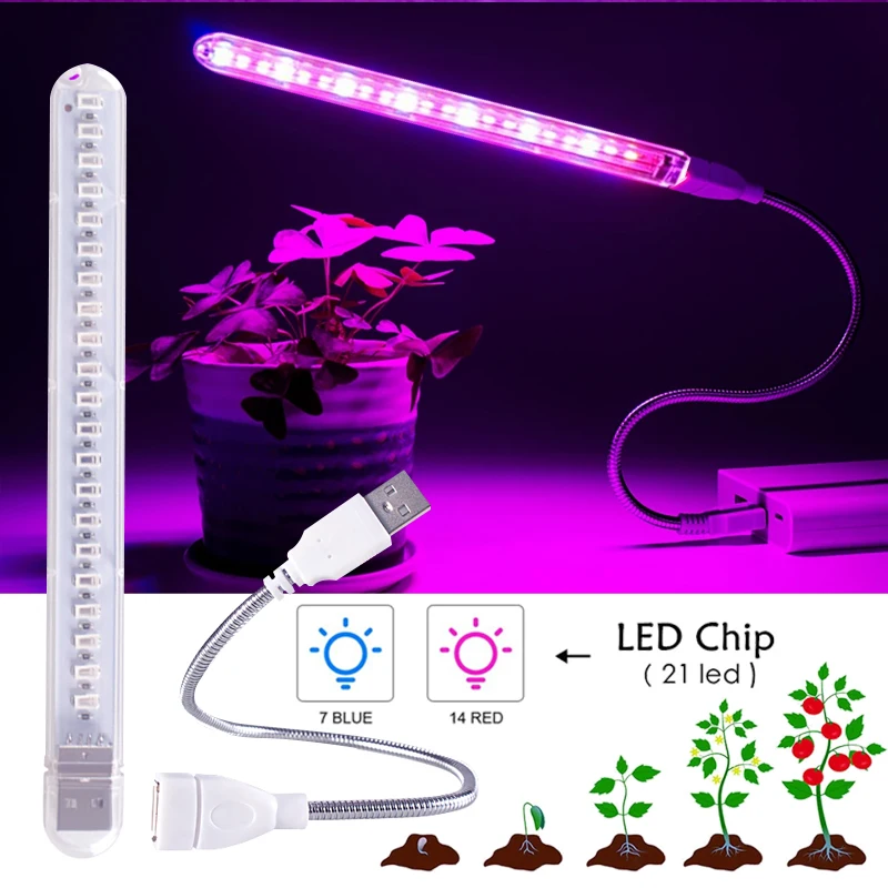 

5V LED Grow Light Full Spectrum Red &amp Blue Phyto Grow Lamp Indoor USB Phytolamp Plants Flowers Seedling Greenhouse Fitolampy