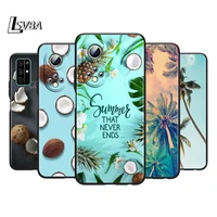summer cool coconut silicone cover for honor 60 50 se 30 30i 20 20s 20e 9s 9a 9c 30s 7c pro lite black phone case coque