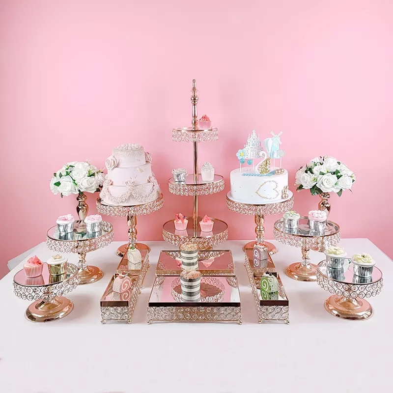 

5-15pcs/Pack Cake Stands Set Gold Cupcake Holder Party Dessert Display Plate Decor for Birthday Baby Shower Home Decoration