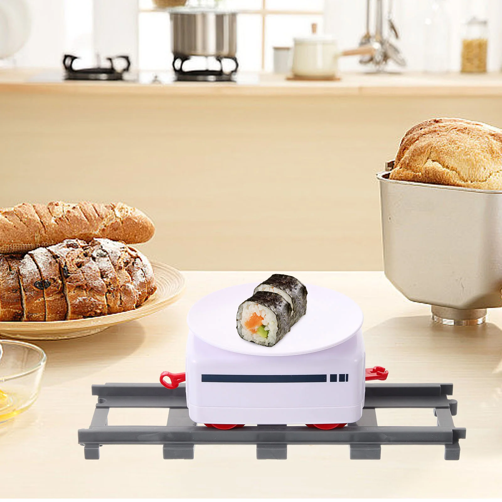 

Sushi Train Set Toy Rotating Table Food Train Battery Powered Toy Train Set Party Diy Sushi Display Table Swing Plate