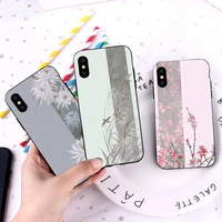 chinese flower phone case for iphone 12 11 13 7 8 6 s plus x xs xr pro max mini shell