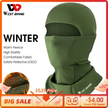 WEST BIKING Winter Warm Balaclava Velvet Cycling Cap Windproof Sports Scarf Headwear Outdoor Running Climbing Skiing Bicycle Hat 