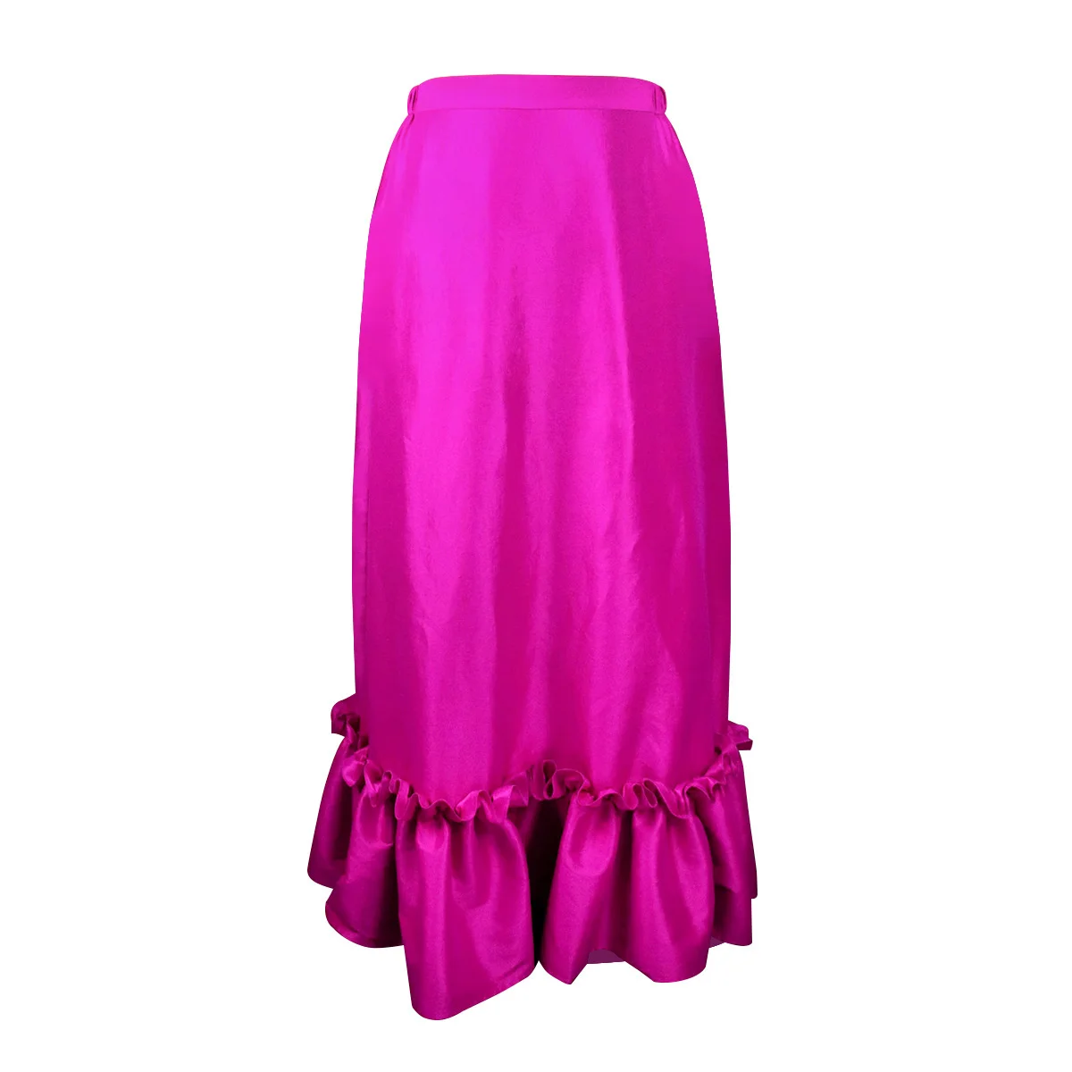 Plus Size Skirt New 2023 Large Long Hemline Pleated Dress Fashion Versatile Boutique Solid Color Loose Rose Women's Skirt