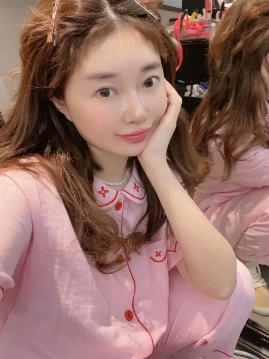 Chubby Girl Extra Large 0 00 кг-50 кг Домашняя одежда Женские весенне-осенние брюки с короткими