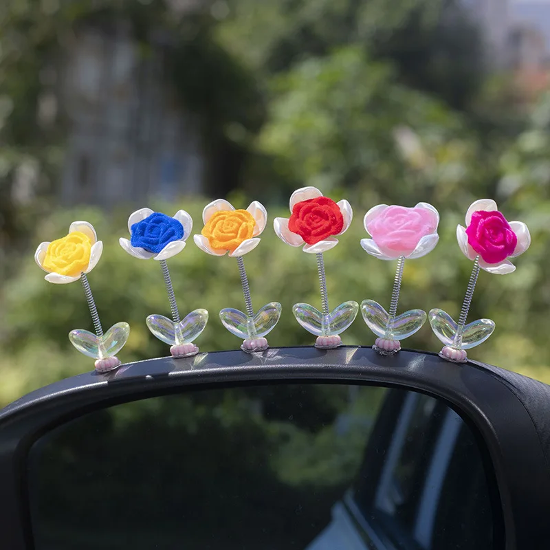 6 шт./комплект подвеска в виде цветка розы для приборной панели автомобиля