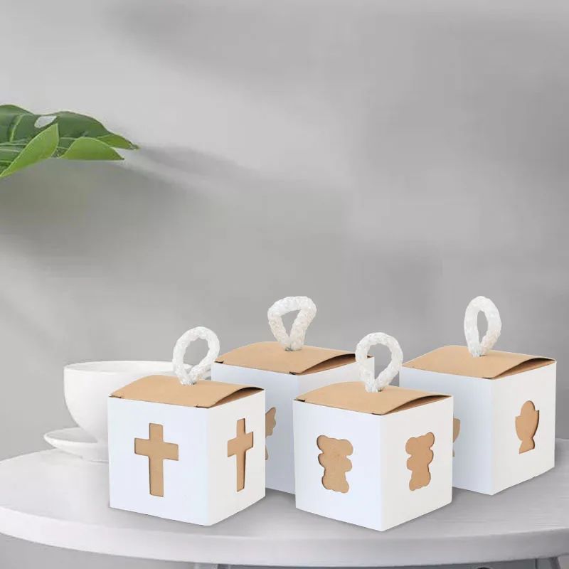 

5/10pcs Crossing Candy Dragee Angel Gift Box for Baby Shower Baptism Birthday First Communion Christening Easter Wedding Decor