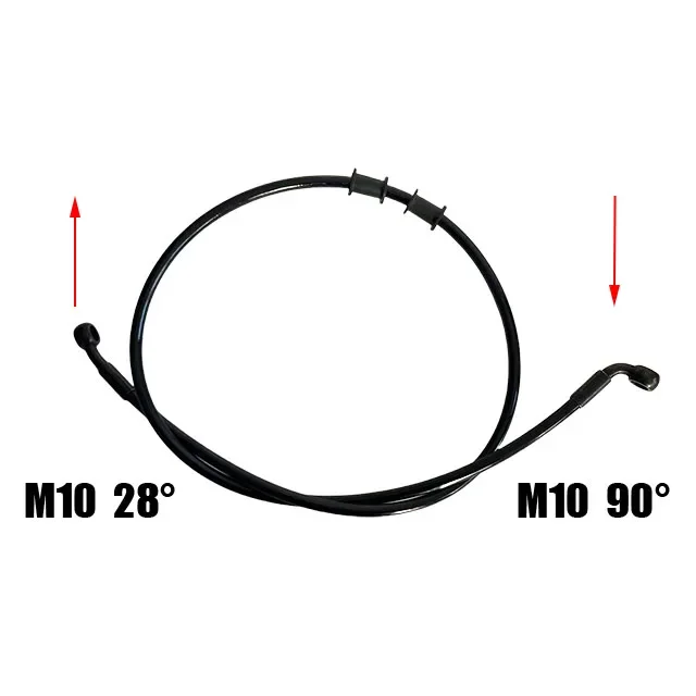 

Гидравлический тормозной шланг с оплеткой из нержавеющей стали AN3 Moto, усиленная тормозная трубка сцепления M10 0 ° 28 ° 90 ° Передний задний тормозной шланг Ptfe1/8