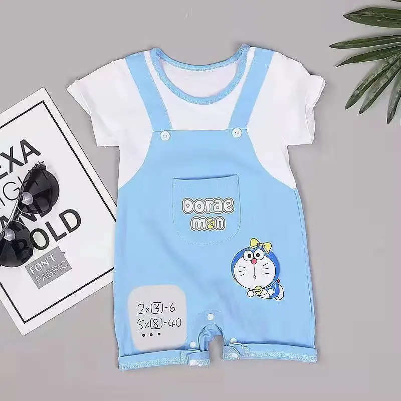 Детский комбинезон с коротким рукавом для мальчиков и девочек |