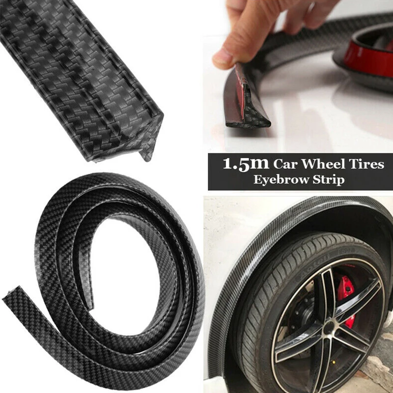 

1.5m Car Wheel Tire Eyebrow Fender Edge Extension Moulding Trim Protective Strip Auto Car Exterior Accessories Tire Protector