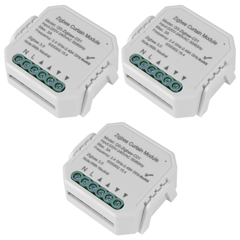 

Модуль переключателя для штор Zigbee 3X, мотор для потайной шторы с роликовым затвором, дистанционное управление через приложение Tuya Smart Life для ...