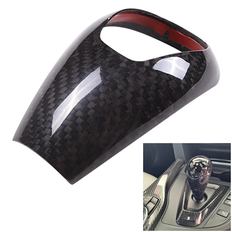 

Car Carbon Fiber Gear Head Knob Shift Cover Trim Gear Shift Knob Shifter Lever Cover For-BMW M2 M3 M4 M5 X5M X6M