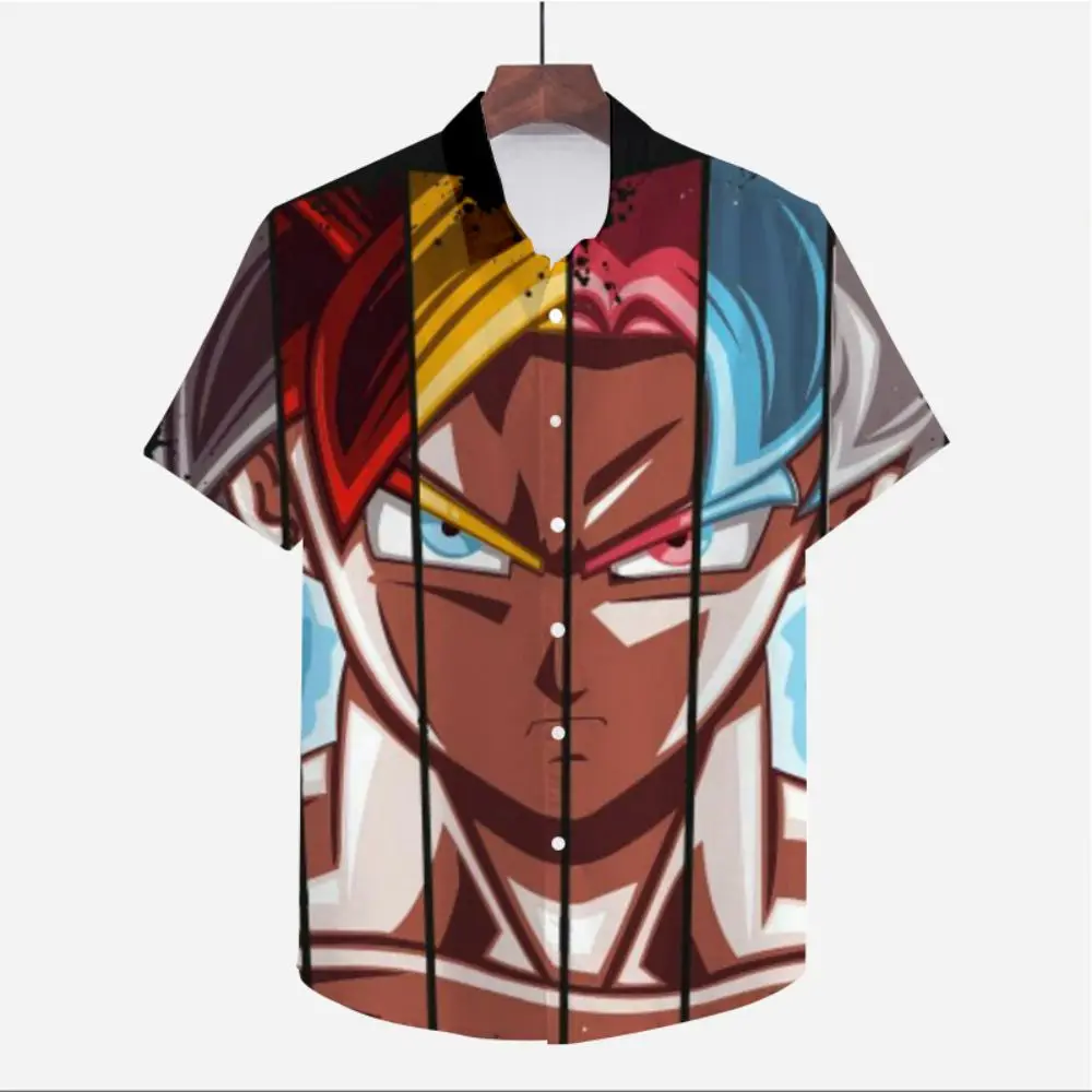 

Мужская одежда из «Драконий жемчуг Z Super Saiya», рубашка большого размера, высококачественный пляжный стиль 2023, 5XL, симпатичная рубашка в стиле Гоку, для морского похода, Харадзюку