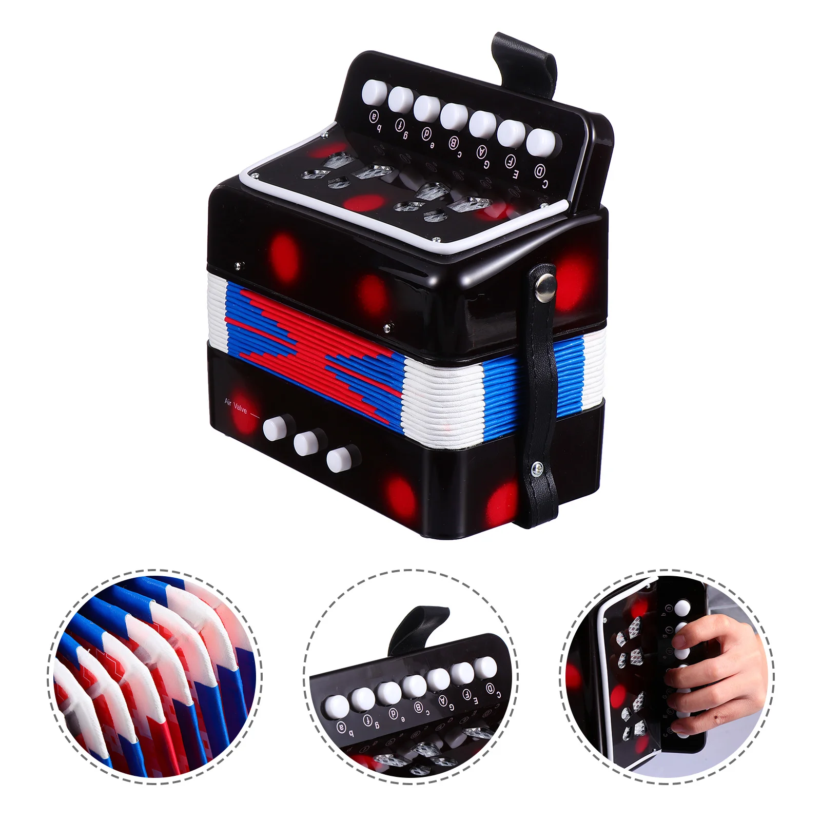 

Mini Accordion Children's Toys Educational Earth Tones Practice Abs Metal Student