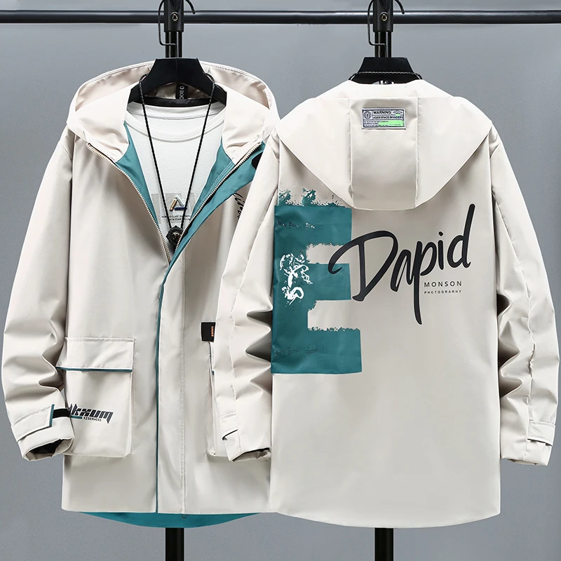 Мужская демисезонная Свободная куртка с капюшоном размеры до 10XL - купить по