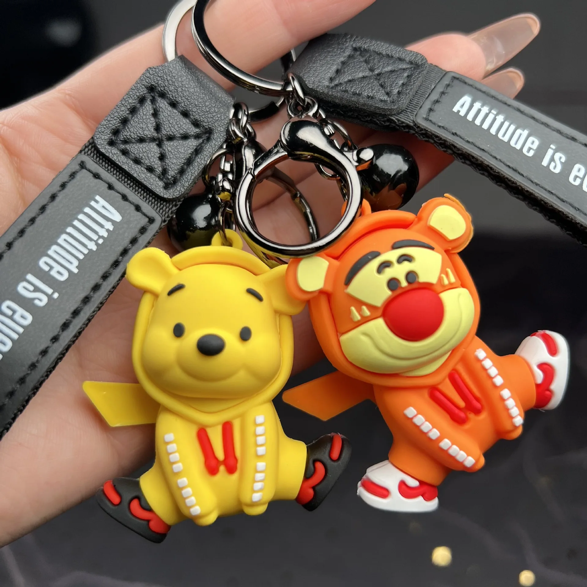 

New Sweater Winnie The Pooh Mickey Mouse Cute Cartoon Keychain Delicate Couple Doll Schoolbag Key Chain Pendant