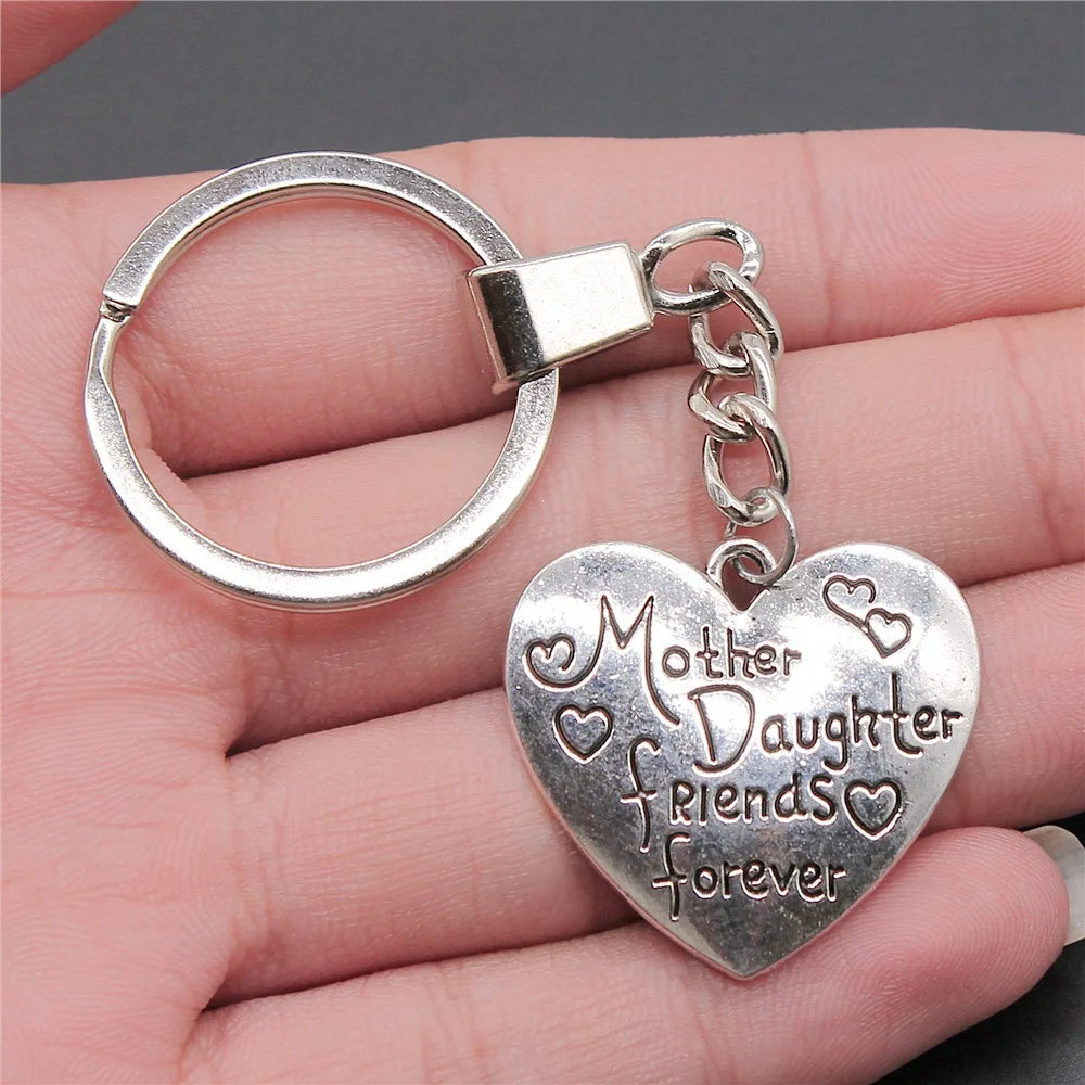 

Прямая поставка, античный серебряный цвет, 28x30 мм, подвеска для мам, дочери, друзей, вечная подвеска, брелок, сувениры, подарок