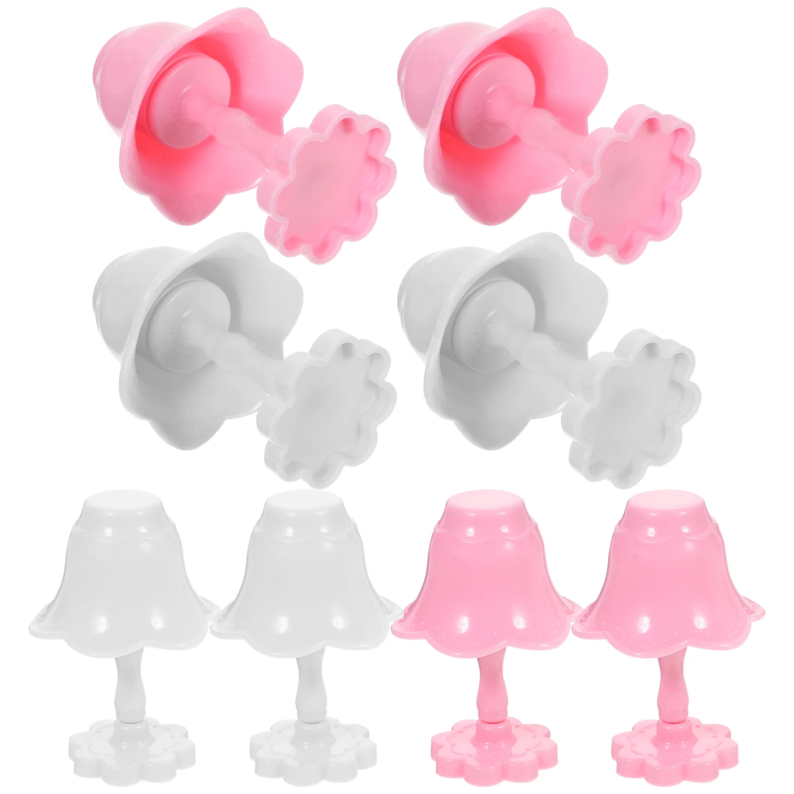 

8Pcs Mini House Table Lamp Model Decorative Table Light Model Miniature Desk Lamp