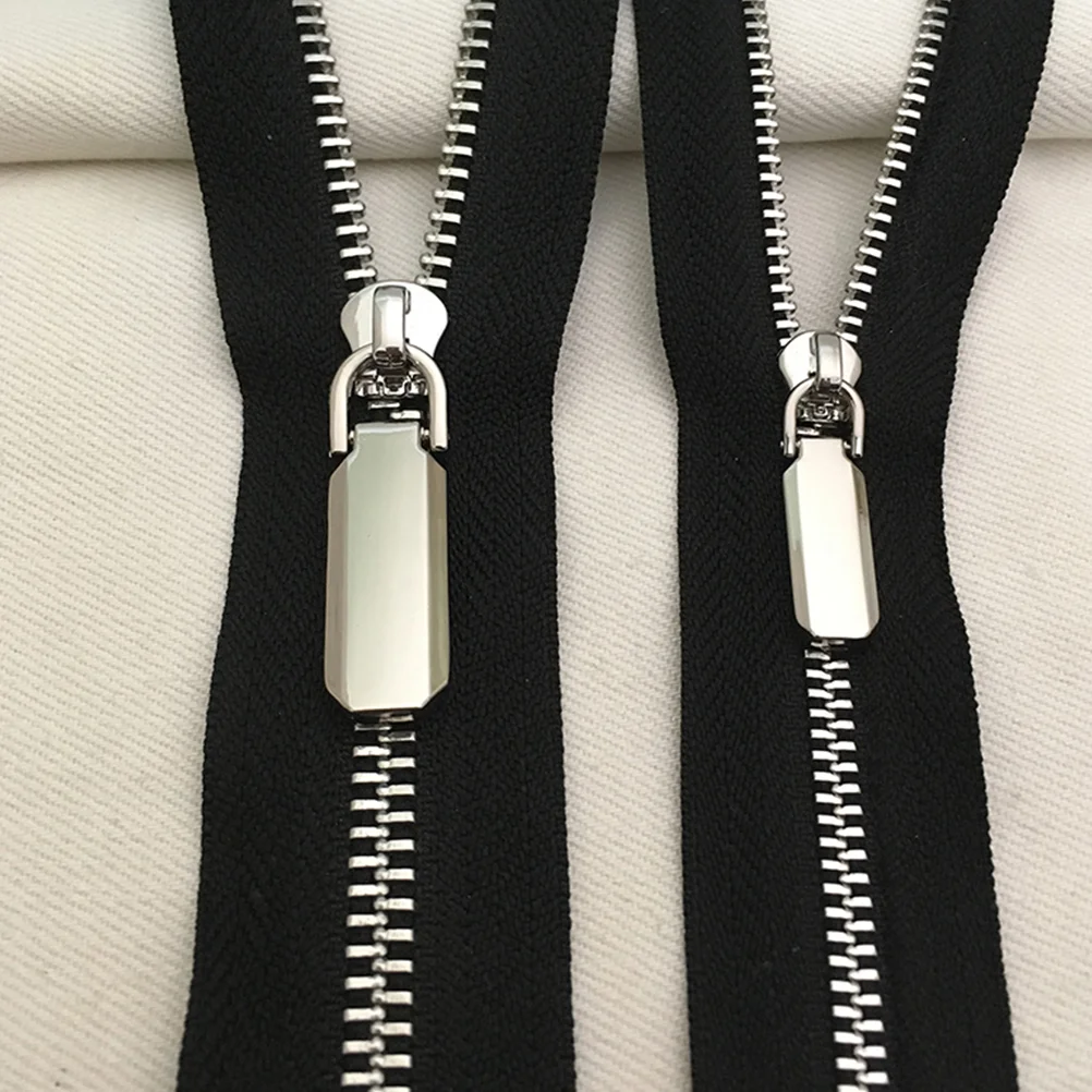 

12 Pcs Black Jackets Zipper Head Metal Charms DIY Accessories Labels Clothes Molded Sliders Drawstring