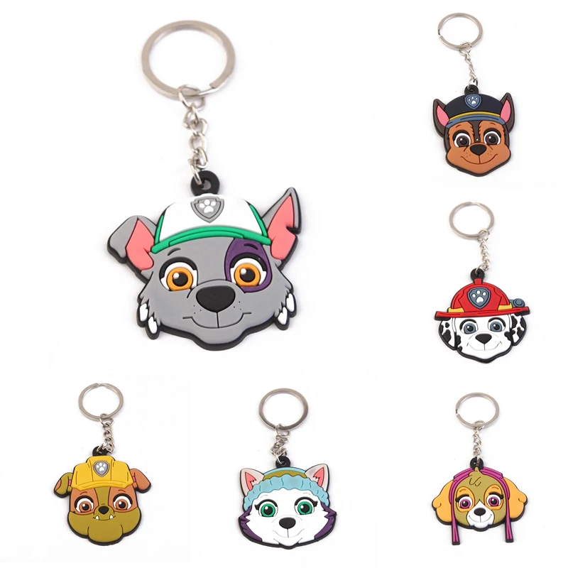 

PAW Patrol Anime Figures Chase Marshall Rocky Zuma Skye Soft PVC Keychain Bag Key Ring Ornament Children's Toy Birthday Gifts