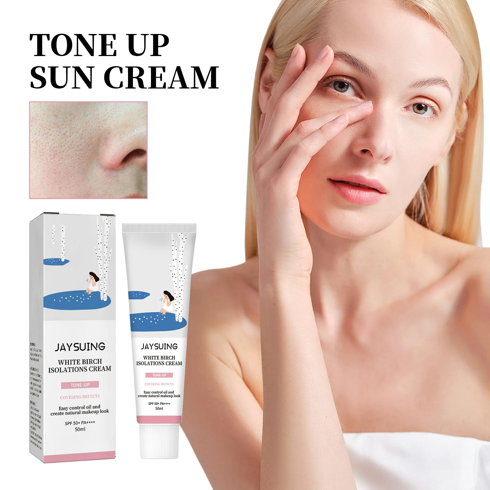 

Jaysuing Birch Juice Moisturizing Sun Cream 50ml SPF50+ PA++++ Sunscreen Block Spf Gel Lotion Facial Whitening Skin Protecting