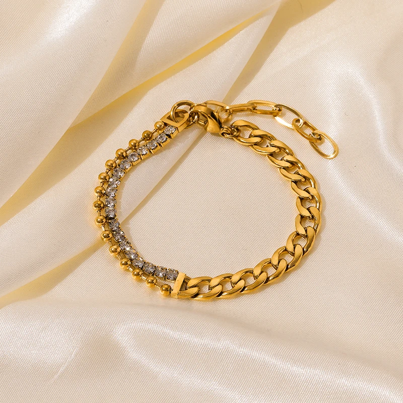 Браслет-звено GANEMLY из нержавеющей стали 316L для женщин модная трендовая цепочка на