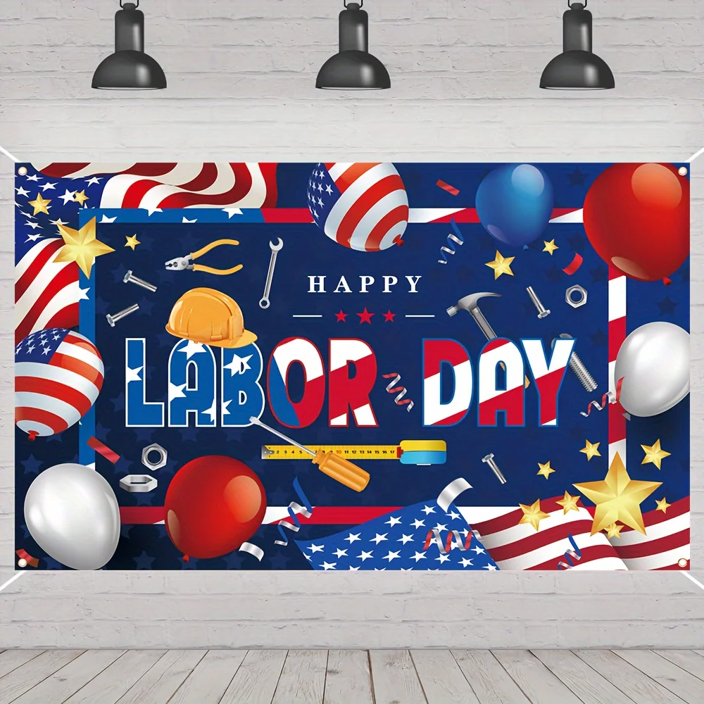 День счастья труда отпраздник работоспособности путем украшения баннера