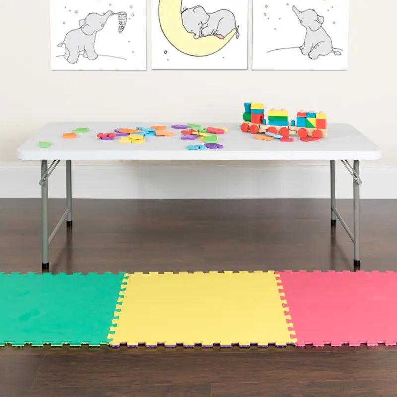 

's Granite White Plastic Folding Table