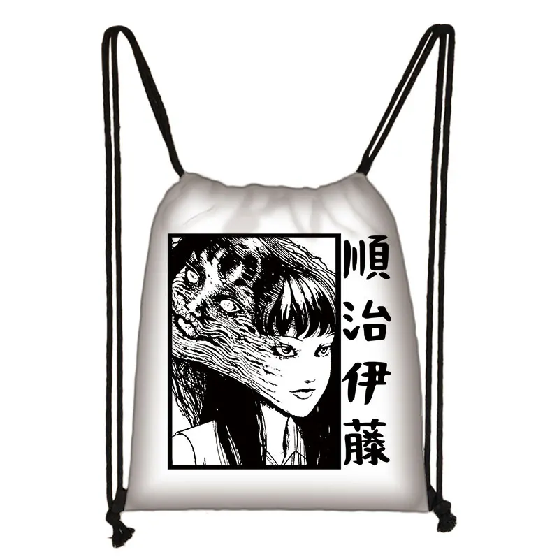 

Anime Tomie Printing Drawstring Bag Horror Comic Fujiang Backpacks Vogue Shoes Bag Casual Women Book Bags Gift