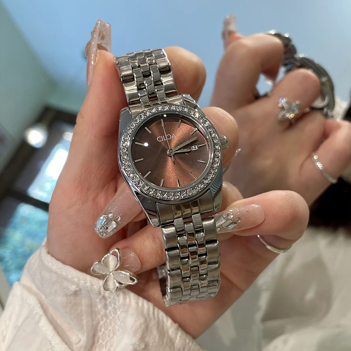 Новинка 2024 года часы CILOA с большим циферблатом для женщин роскошные модные