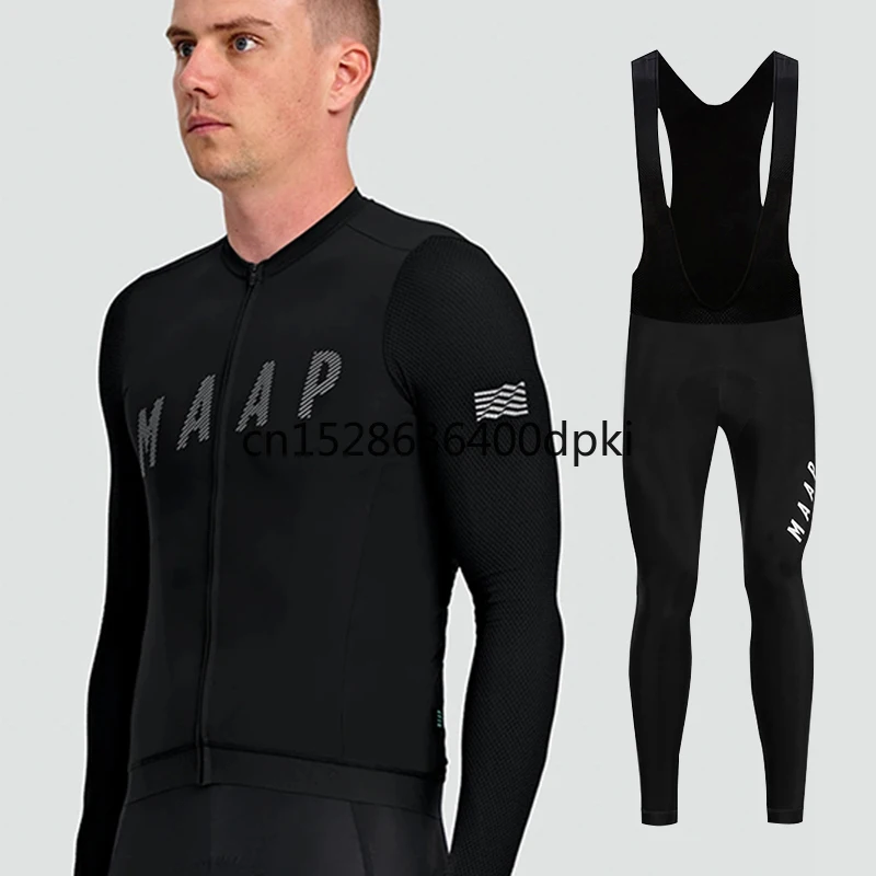 

New 2023 Maap Spring Autumn Cycling Jersey Sets Long Sleeve Men Pro Team Warm Breathable Sets MTB Outdoor Clothes Ropa Ciclismo