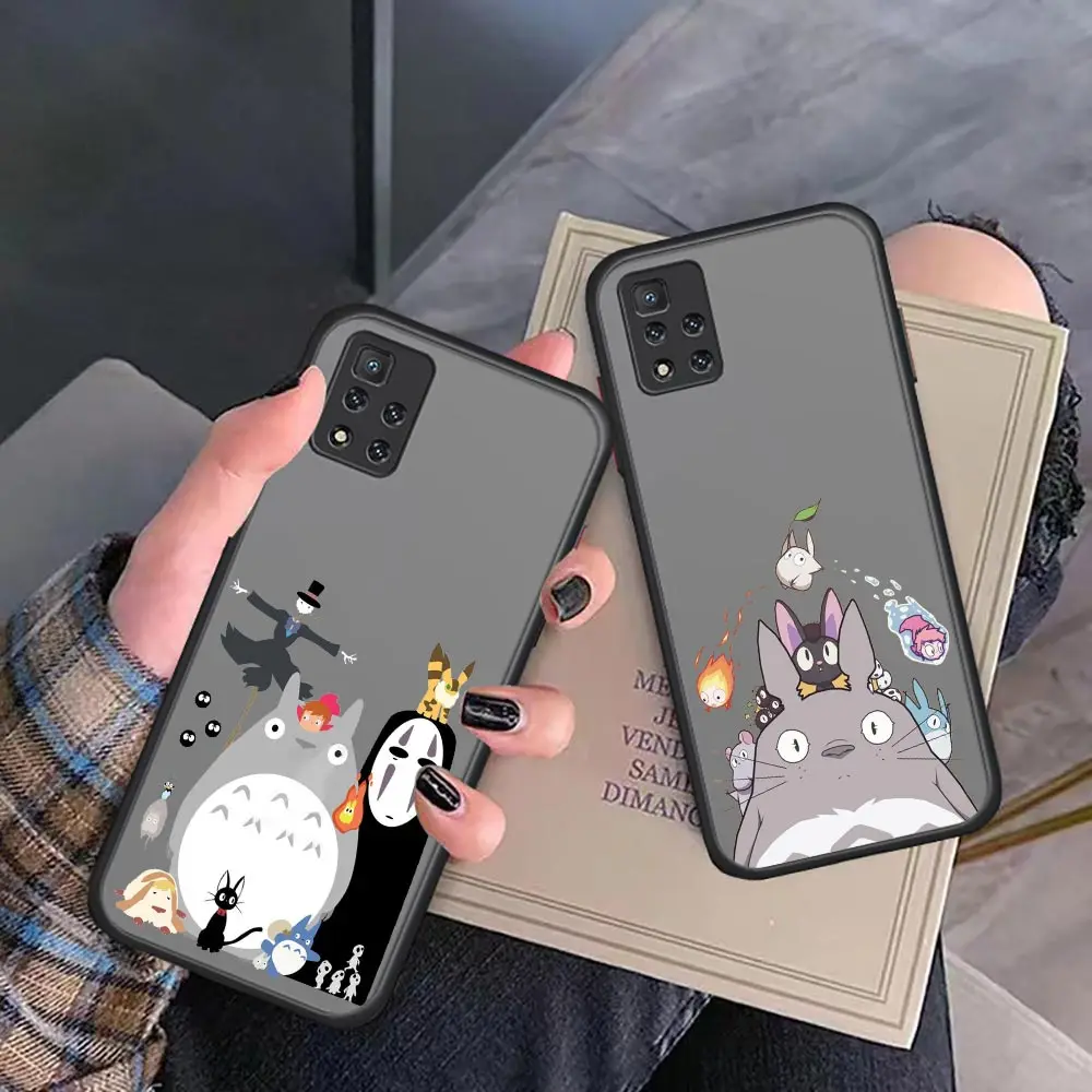 

Anime Spirited Away No Face Man Totoro Matte Clear Phone Case For Redmi Note 11 10 9T 9S 9 8 Pro 7 6 5 4 3 2 Aprime Black Cover