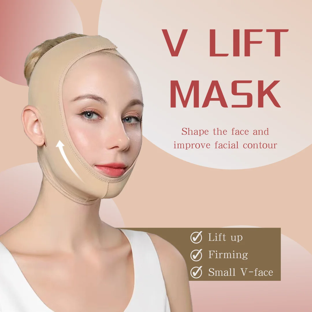 Маска для лифтинга лица V-Line корректирующая регулируемая повязка похудения