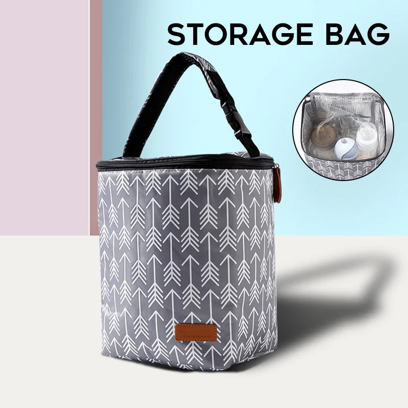 

Insulated Baby Bottle Bag Portable Breastmilk Storage Tote Polyester Feeding Bottle Pouch for Travel Carrier Cart PR Sale