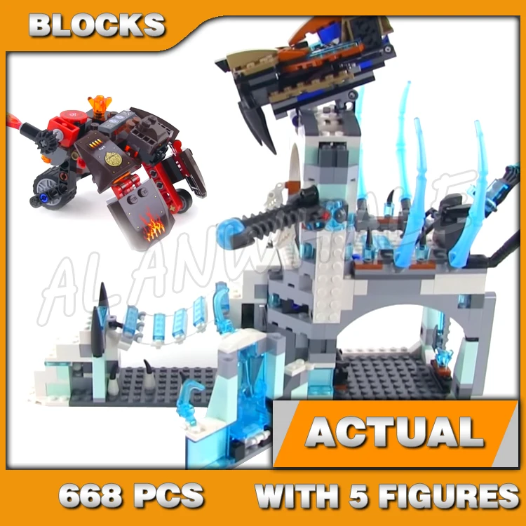 668 шт. Chima Sir Fangar's Ice Fortress Sabre-tooth Flyer Автомобиль Gorzan 10296 Наборы строительных блоков