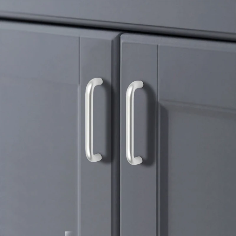 Овальный ящик из алюминиевого сплава дверная ручка шкафа матовая черная