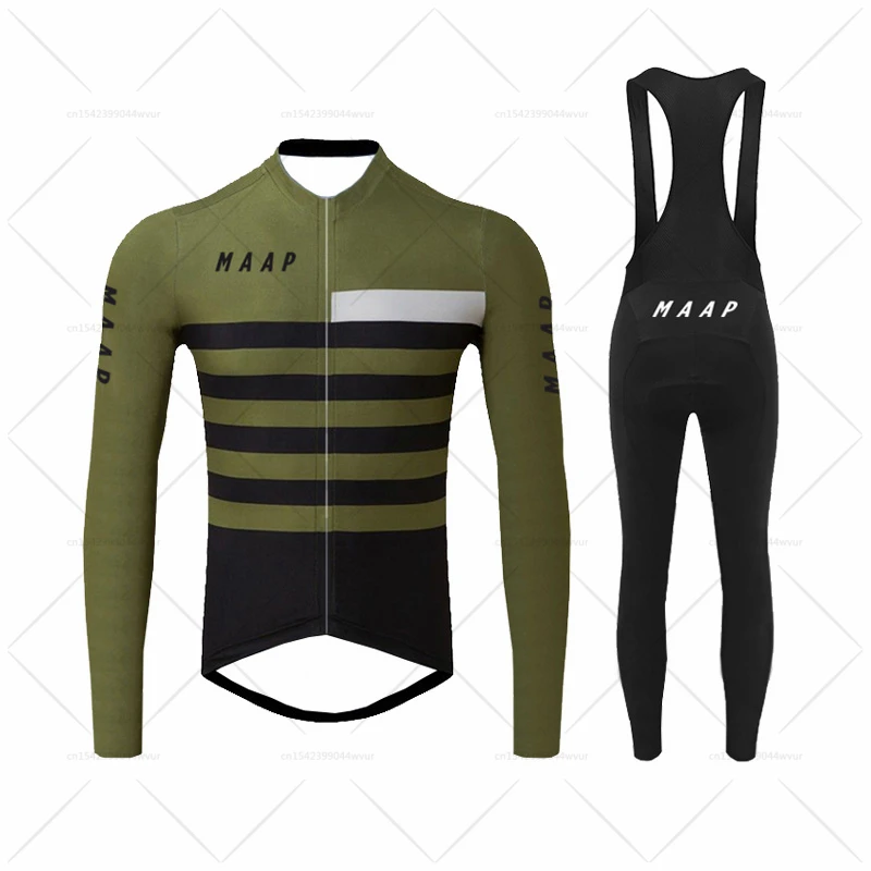 

MAAP 2024 New Spring Cycling Jersey Set MTB maillot Autumn Long sleeve Bicycle Clothing Men Mountain Bike Shirts Cycling Tights
