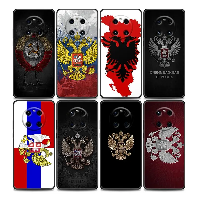 

Phone Case for Huawei Y6 Y7 Y9 2019 Y6p Y8s Y9a Y7a Mate 10 20 40 Pro Lite RS TPU Case Cover Heraldic Two-Headed Eagle Albania