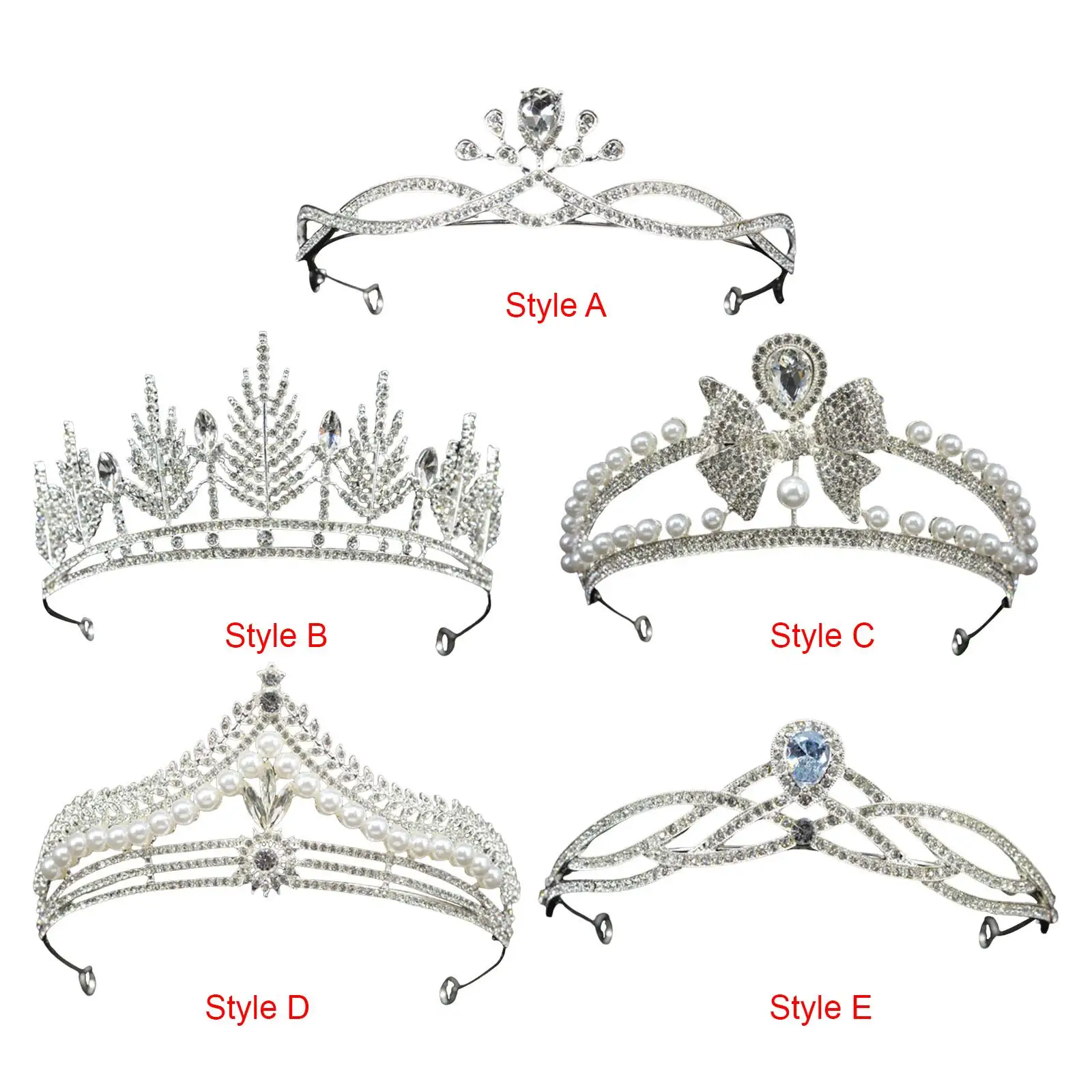 

Rhinestone Tiara Headwear Bridal Hair Accessories Shinning Bridal Crown for Photography Prop Halloween Birthday Bridesmaid Prom