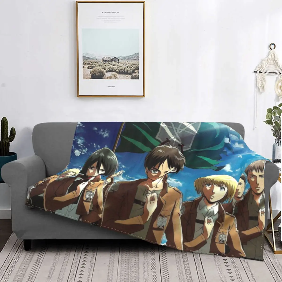 

Ackerman Attack On Titan Blanket Soft Fleece Warm Flannel AOT Anime Manga Throw Blankets for Sofa Outdoor Bed Bedspread