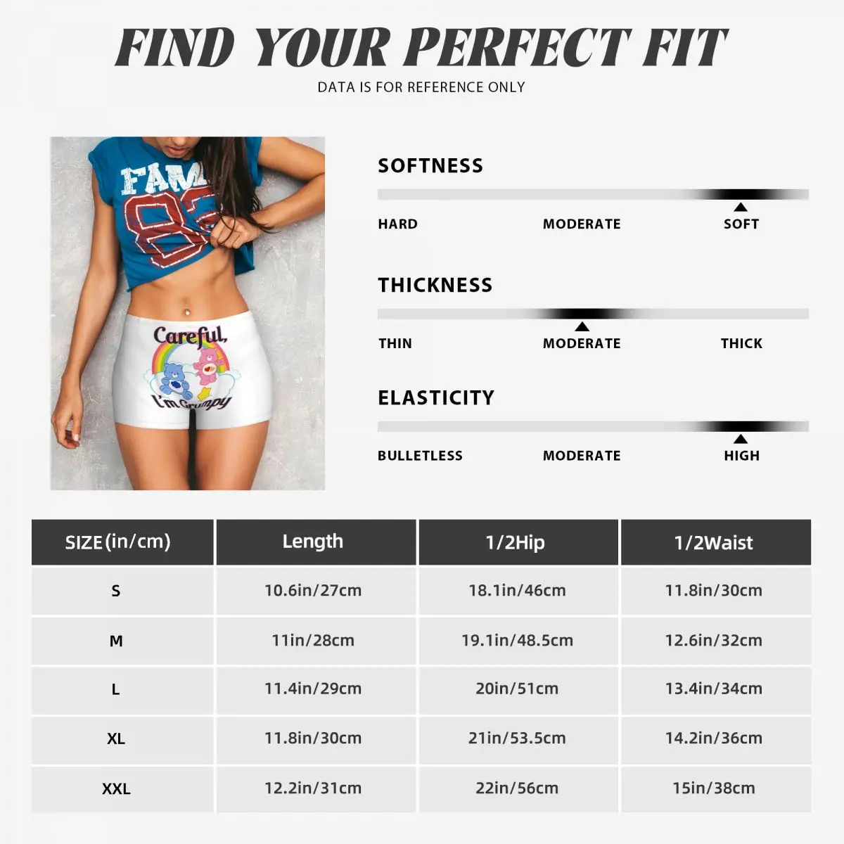 Фото Ladies Fitness Yoga Shorts Care Bears Careful I'm Grumpy Sexy Peach Shorts Volleyball Biker Workout Pants №5