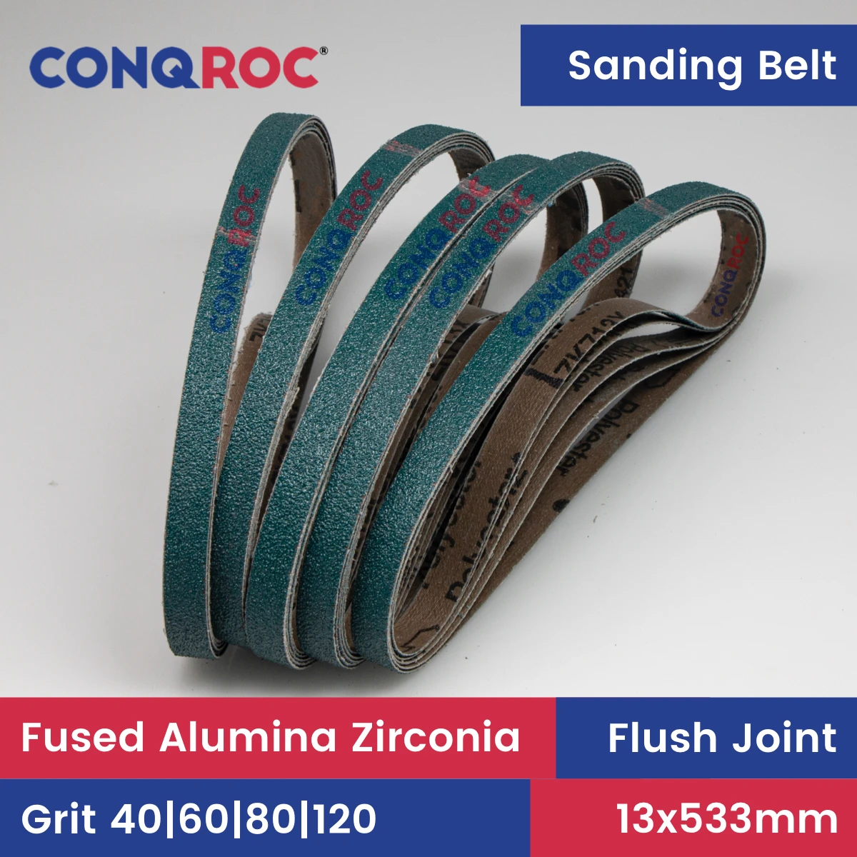 25 шт. 13x533 мм Шлифовальные ремни Плавленый оксид циркония зернистость-40 ~ 120