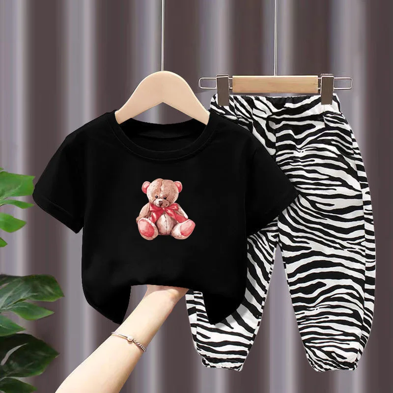 

Children Clothing Sets Summer Cartoon Baby Boy Clothes Baby Girl Short Sleeve T shirt+Pants 2pcs Suits Cotton Kids Boys Clothes