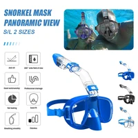 2022 new summer half face snorkel mask anti fog 180%c2%b0 panoramic view diving mask dry top with camera mount anti leak goggles