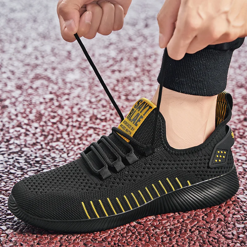 Lace-up Mens Running Shoes Black 