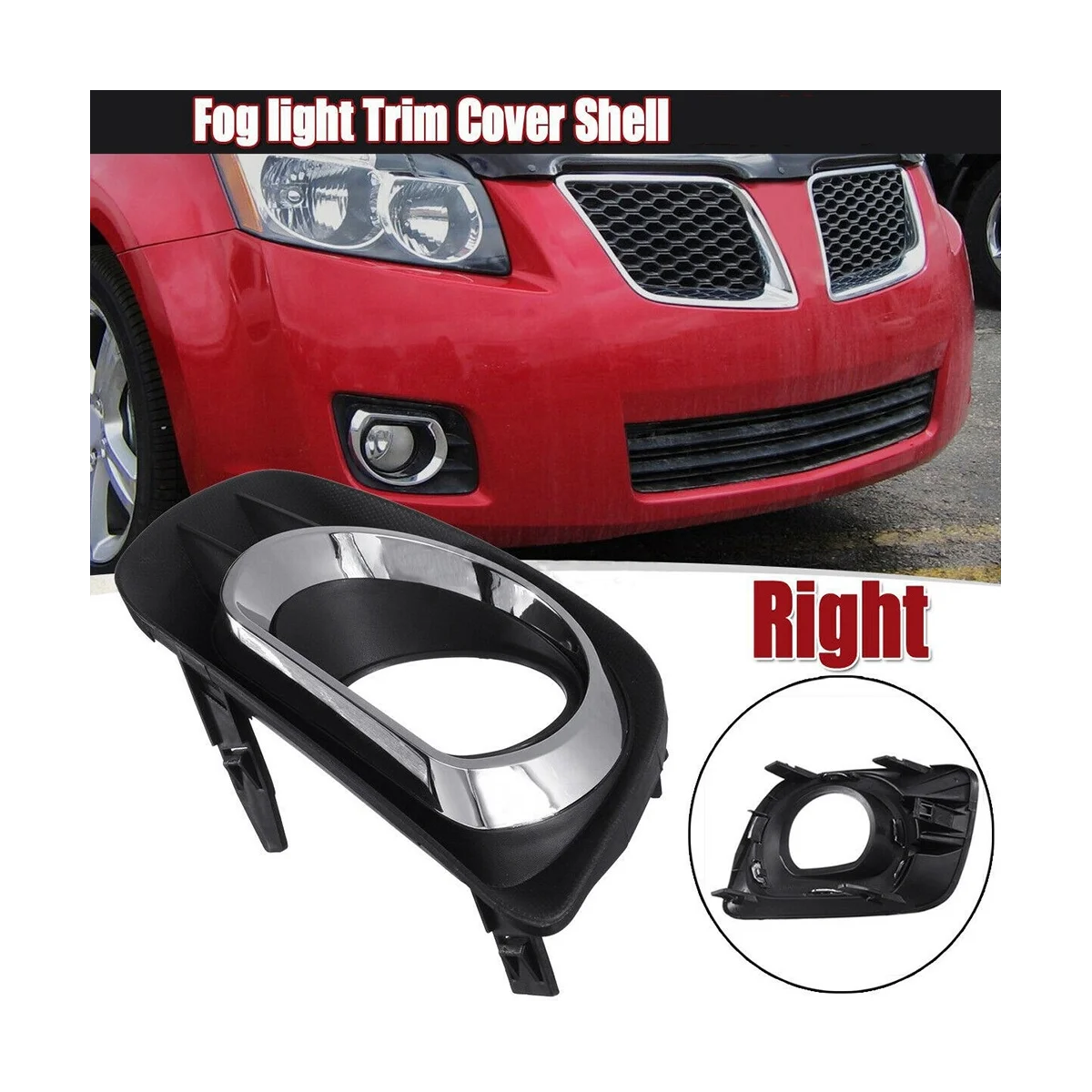 

Right Front Bumper Fog Light Cover Fog Lamp Bezel Trim