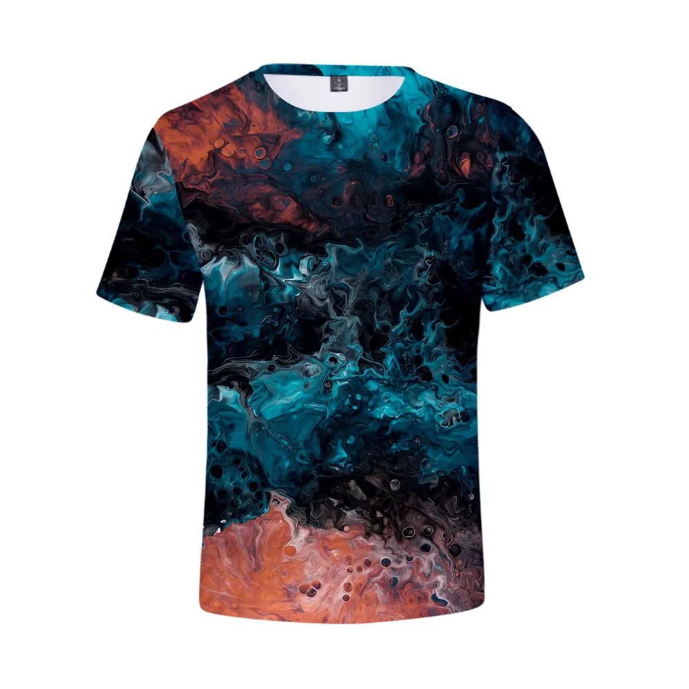New 2022 Summer Casual Men's T-shirt Abstract Drawing Short Sleeve Top Streetwear Designer Print Fashion Oversized 4XL Clothing