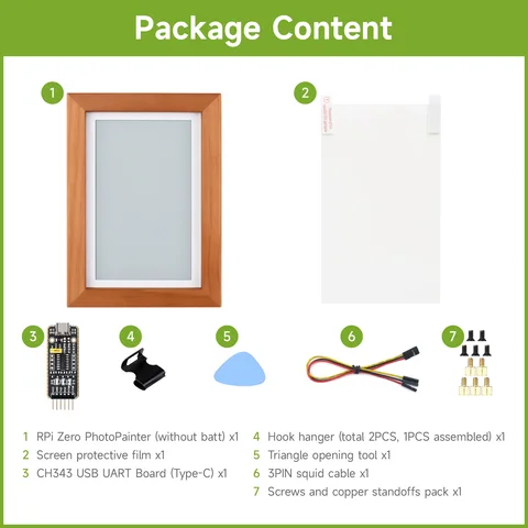 Электронная бумага Waveshare 7,3 дюйма для Raspberry Pi Zero